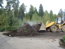 Mixing the heaps during Summer 2015 composting tests
