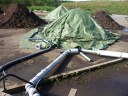 The hooded compost heaps for the emission measurements in August 2016